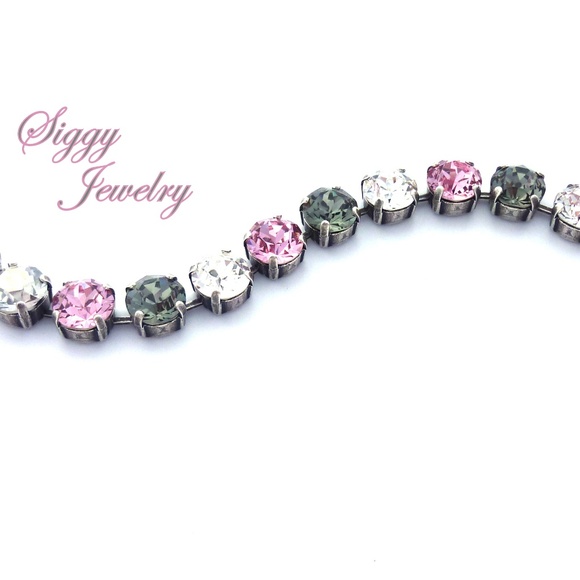 Swarovski® Crystal Bracelet, Pink, Clear, Gray - Picture 6 of 6